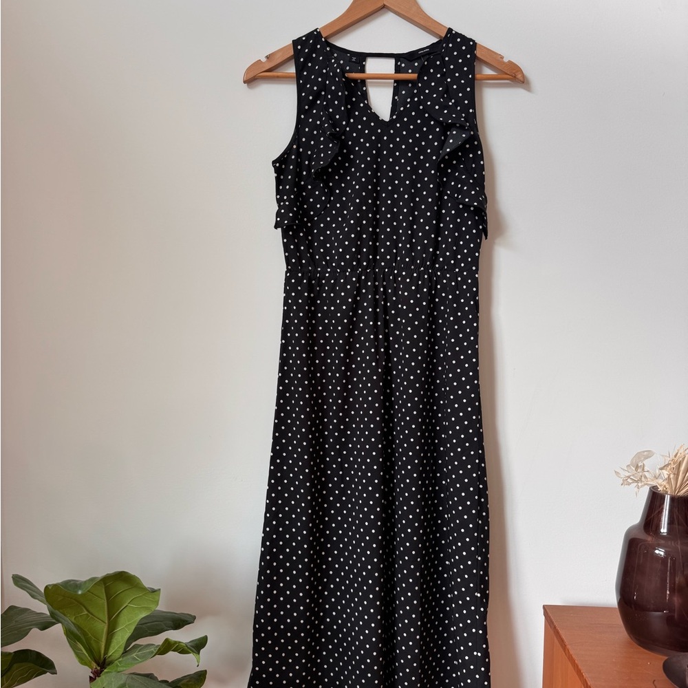 Vero Moda Black Polka Dot Midi Dress – Size XS - Picture 3 of 6